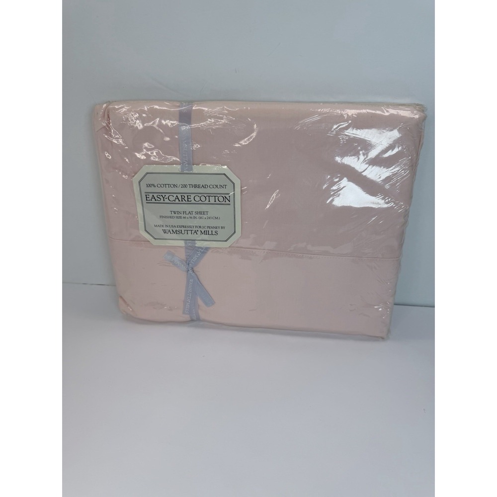 Wamsutta Twin Flat Sheet Vintage Pink Easy Care Cotton USA